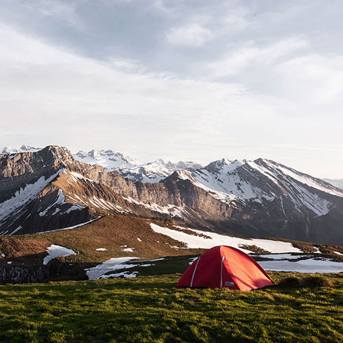 tent in the mountains